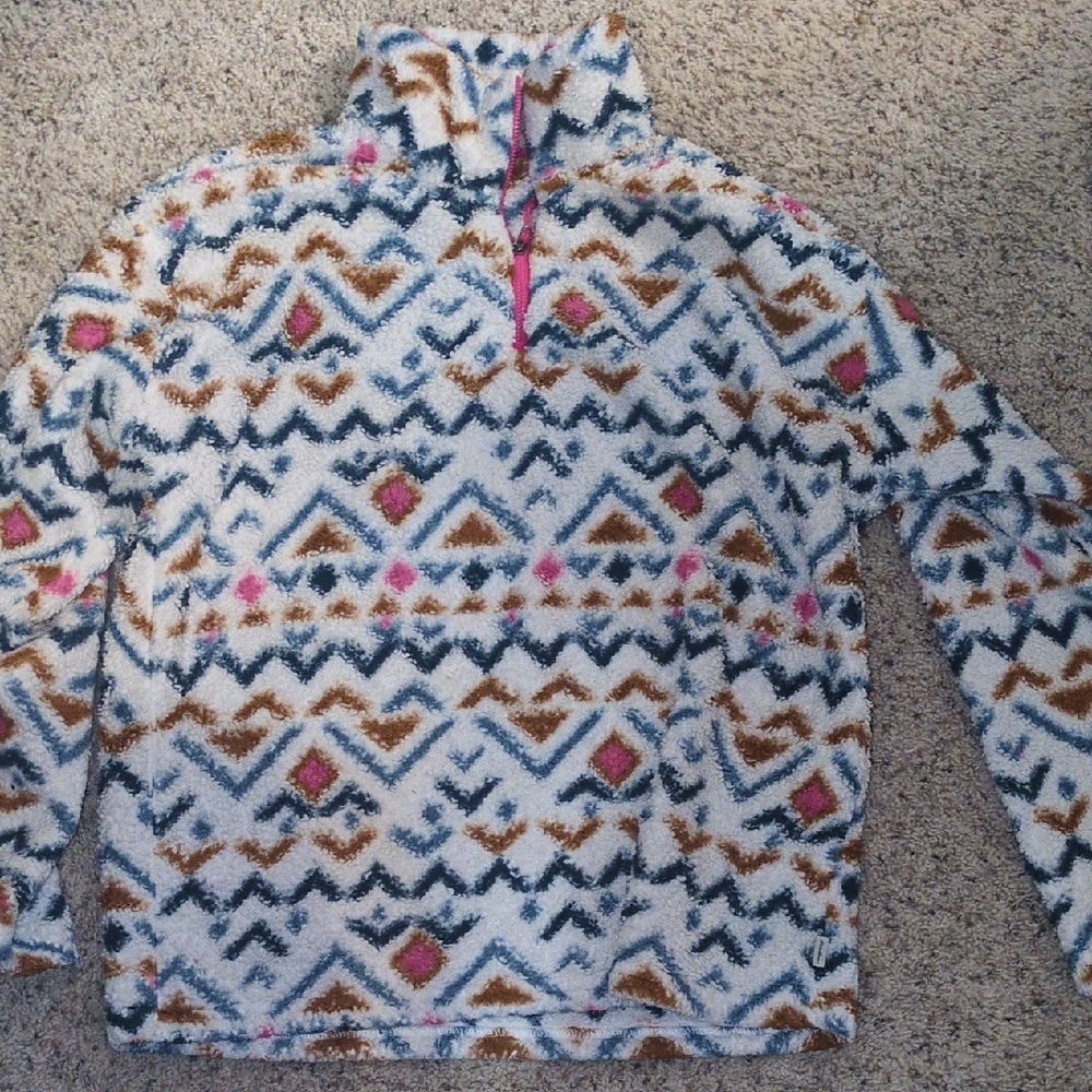 Aztec Pattern Fleece Pullover Eddie Bauer